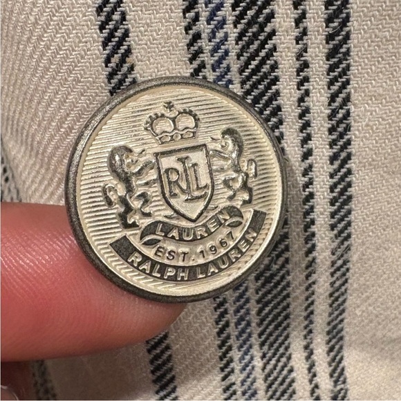 Ralph Lauren Cream and Blue Striped Blazer - Picture 4 of 7